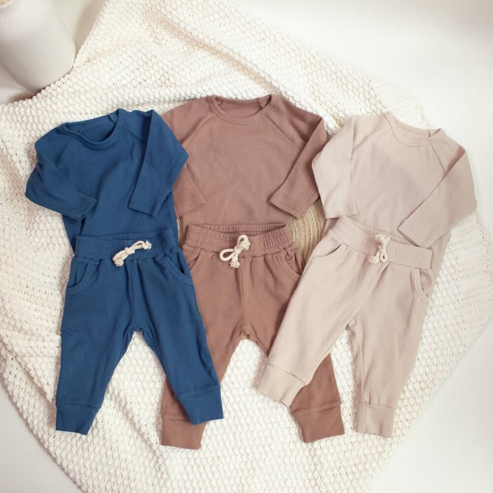 Baby Ribbed Two-Piece Set - Beige - Picture 2 of 2